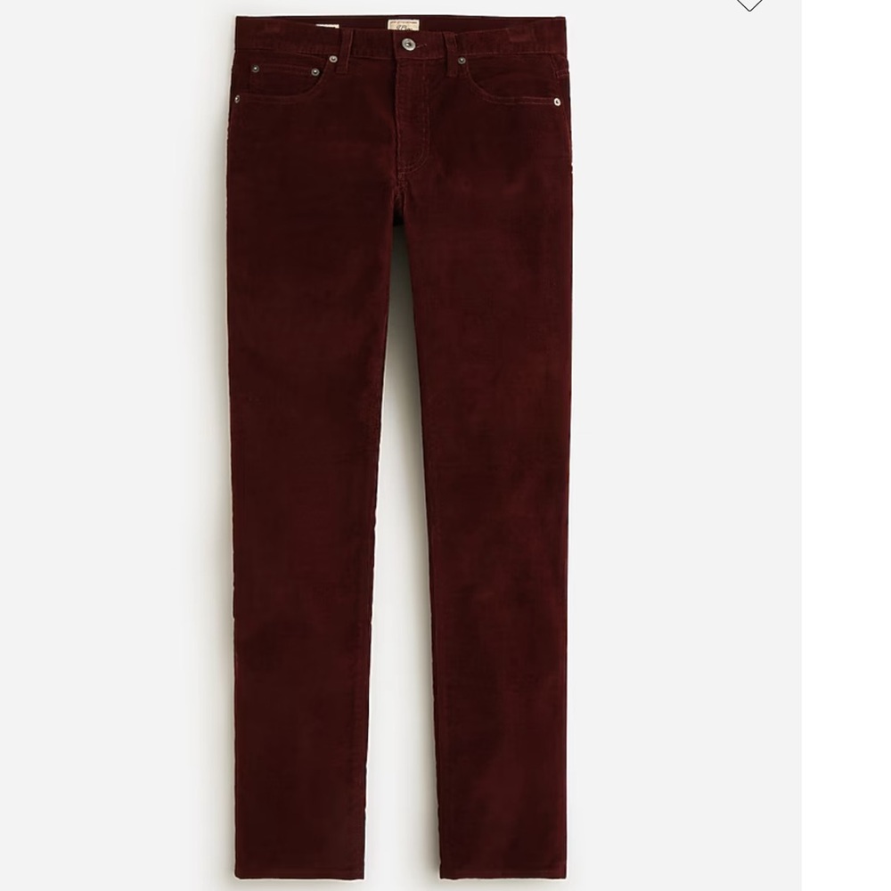 Men’s J. Crew 770 Straight Fit Corduroy pants jeans burgundy worn once 36 X 32 - Picture 2 of 16